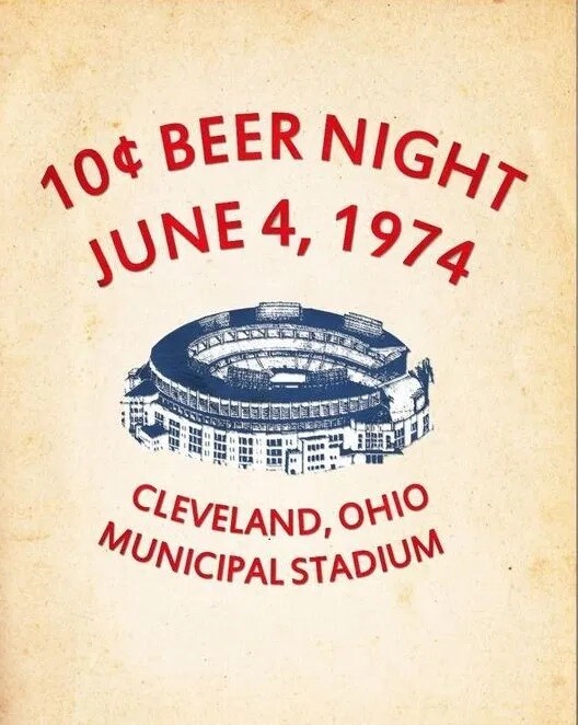 10 Cent Beer Night, Cleveland Indians June 4, 1974 8×10 PHOTO PRINT