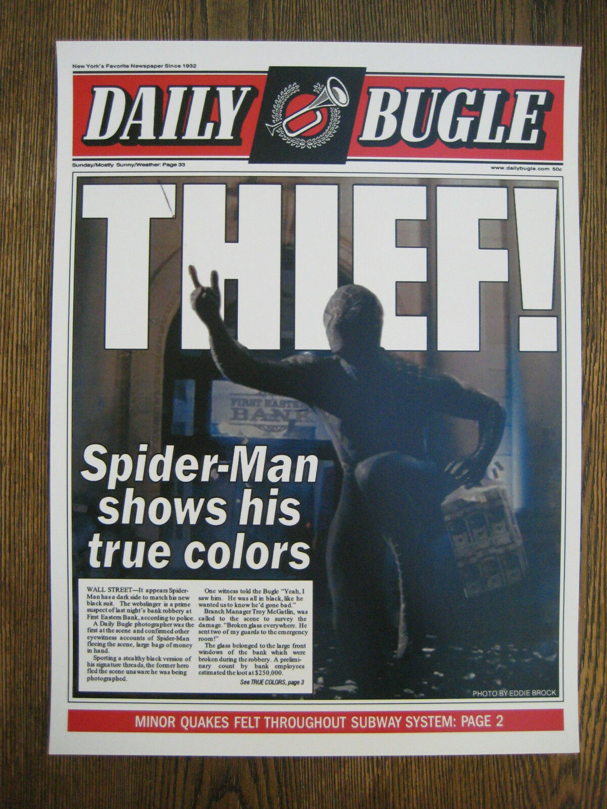 Spiderman – 11″ x 15” Daily Bugle Front Page Poster Print ( T3)