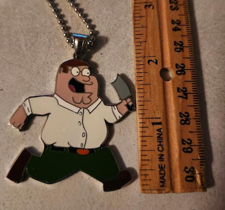 MIP-Hatchetman Family Guy Peter Griffin pendant with a 30 inch ball chain