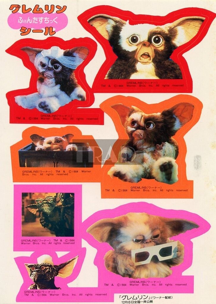 Gremlins 1985 JPN STICKER SHEET 4.7×6.7 (12x17cm) #vf/z