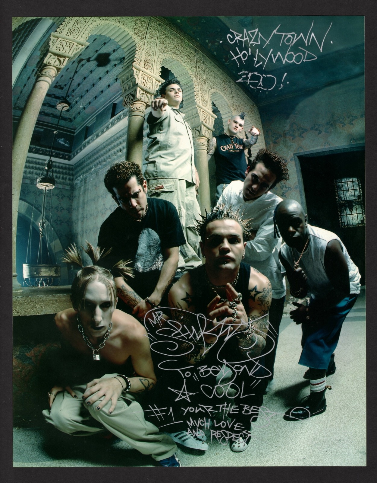 CRAZY TOWN BAND SIGNED 11X14 AUTOGRAPHED COLOR SHIFTY SHELLSHOCK HOLLYWOOD PHOTO