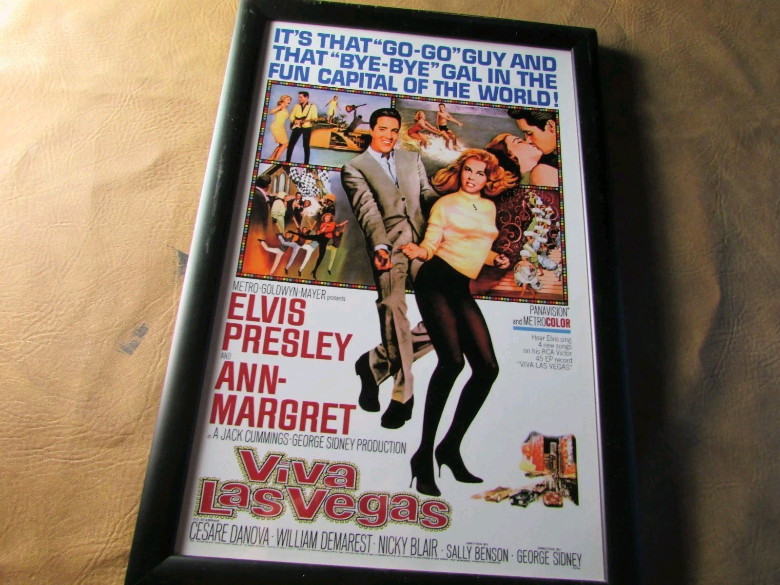 1994 Elvis Presley & Ann Margret Viva LasVegas 11 3/4 x 17 1/4 inches Framed