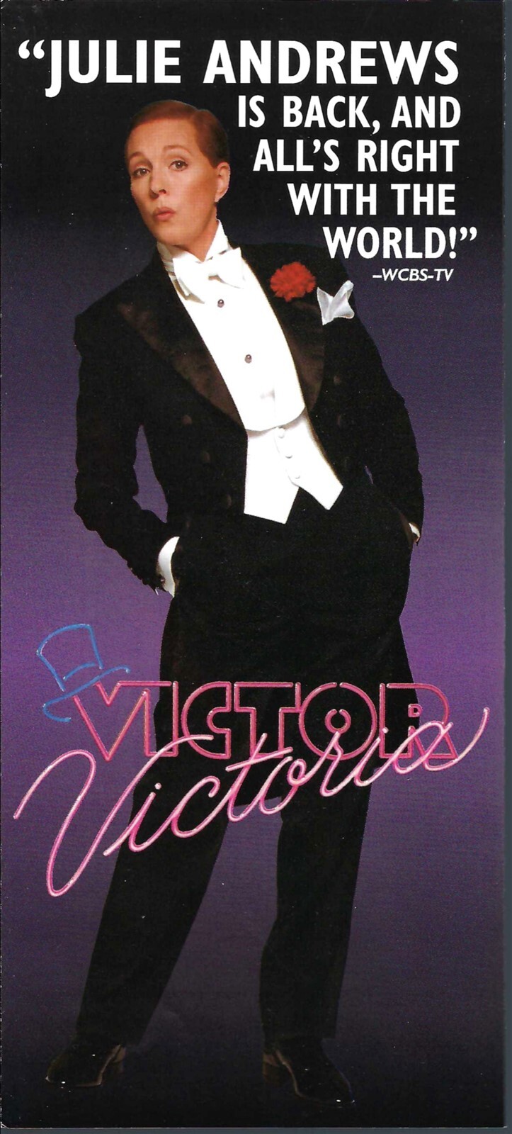 Victor / Victoria Herald Flyer Ad, Julie Andrews, Tony Roberts, OBC, NYC, 1995