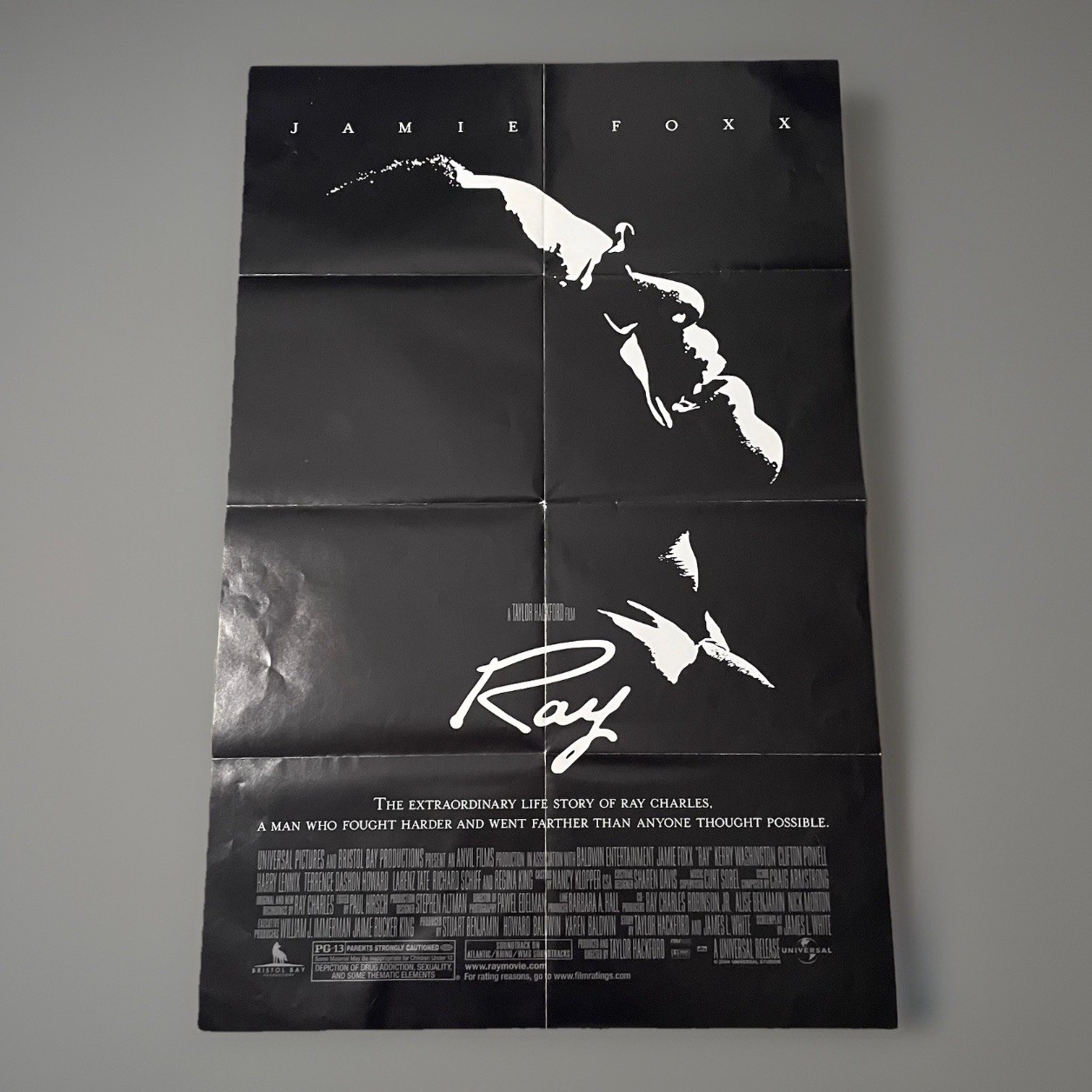 RAY Jamie Foxx Original Movie Poster Oscar Winner Double Sided 22×34 Movie Promo