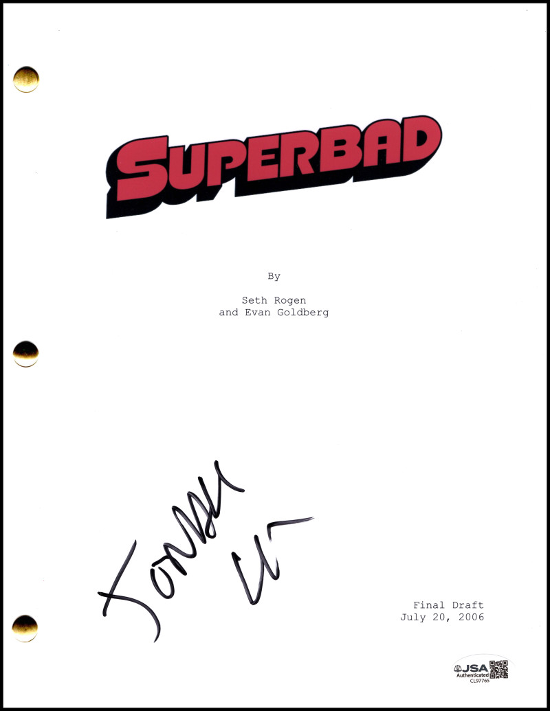 Jonah Hill Signed Autograph Superbad Full Movie Script Screenplay w/ JSA COA