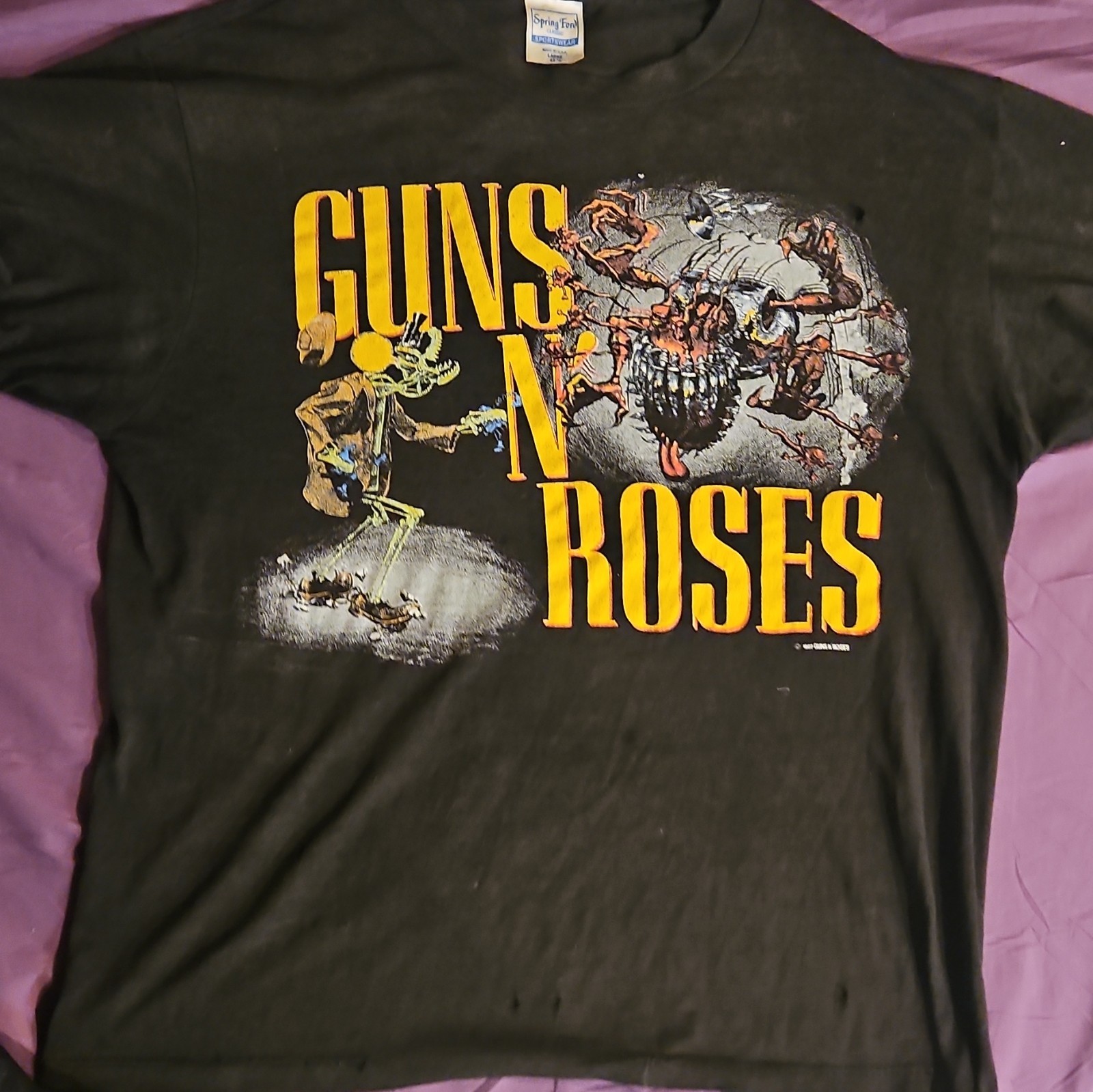 Vtg 1987 Guns N’ Roses Appetite For Destruction Tour Shirt Was Here Spring Ford