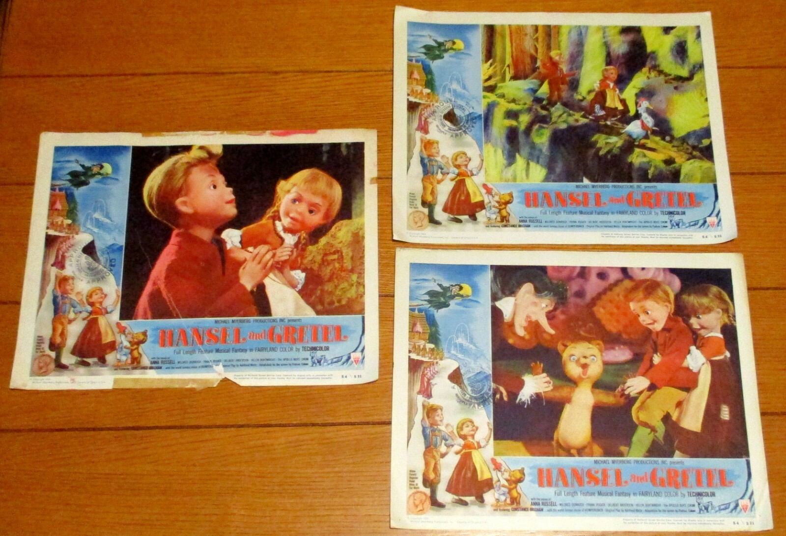 1954 Hansel and Gretel an Opera Fantasy Movie Lobby Cards (3) United States
