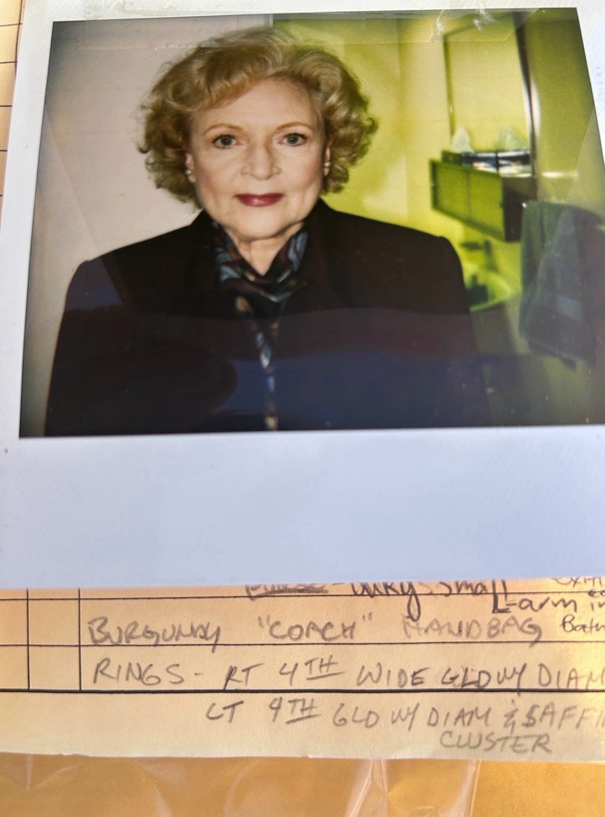 Betty White Golden Girls Friday Script With Polaroids Of Betty White And cast