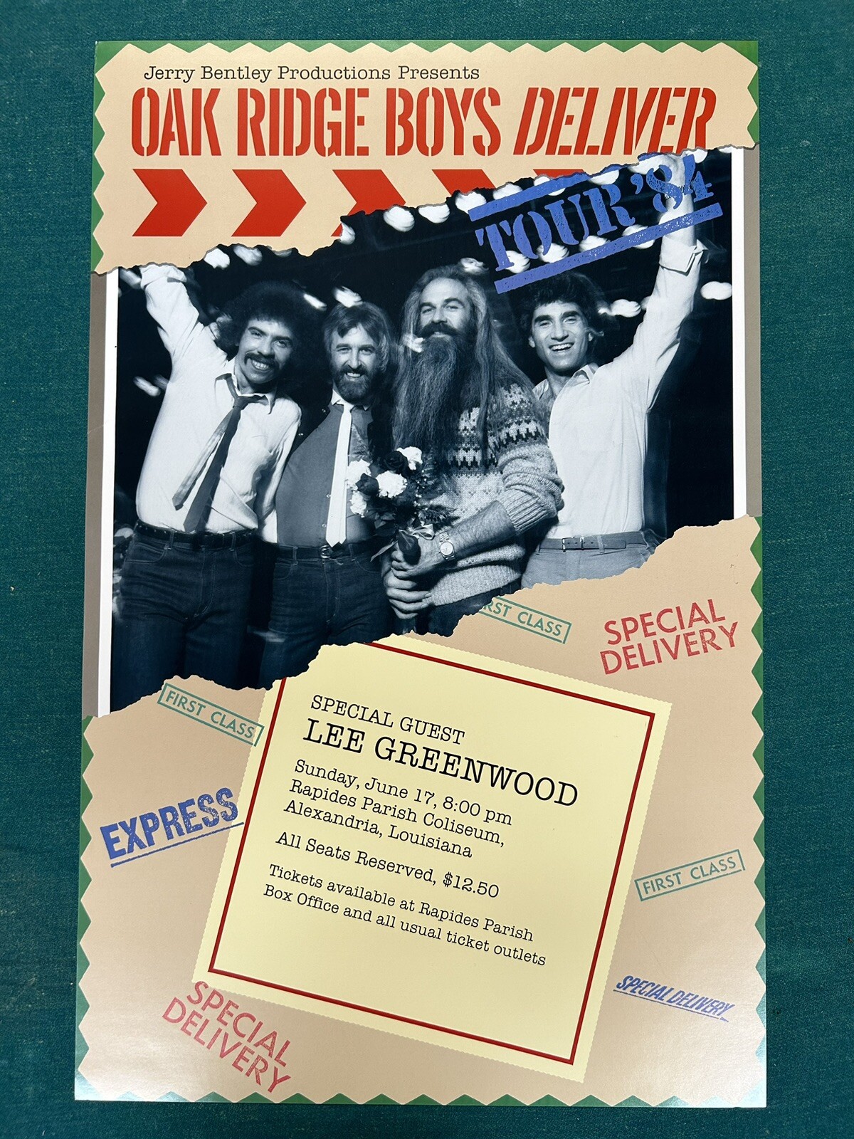 Oak Ridge Boys And Lee Greenwood Original Poster 14 X 22 In Alexandria, LA