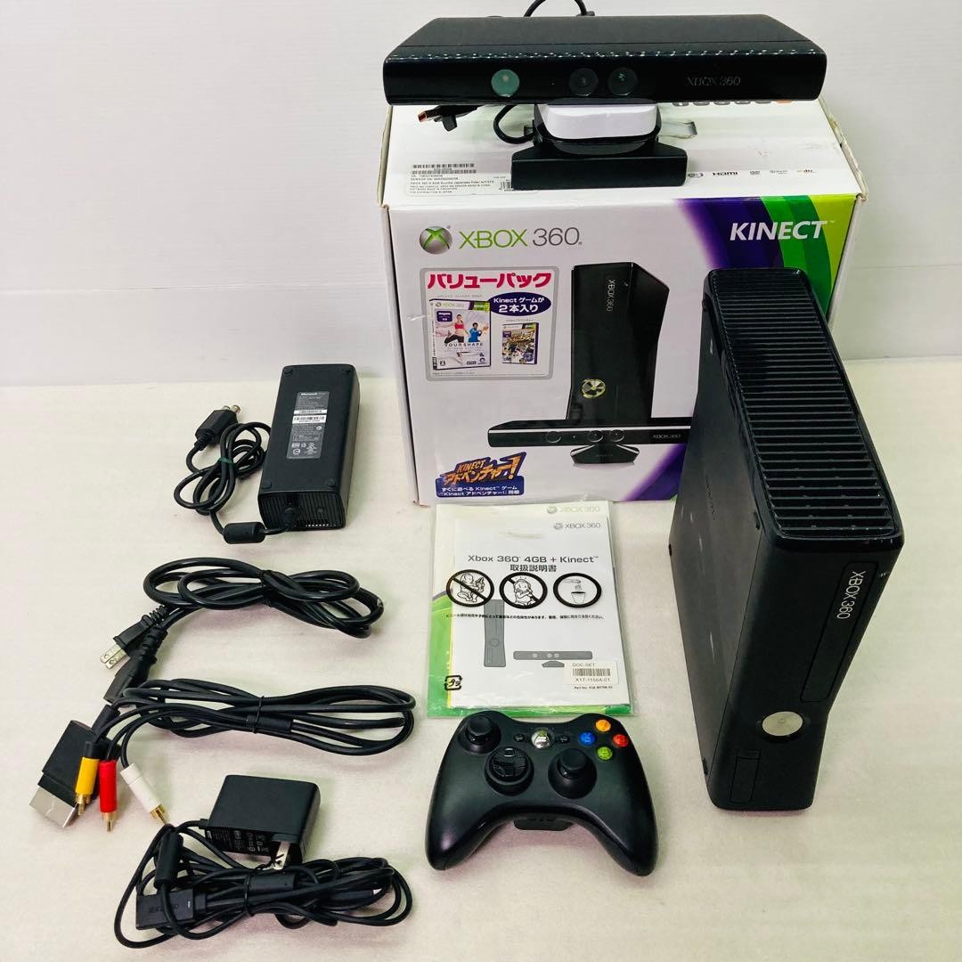 Microsoft Xbox 360 Slim 4GB Console Kinect Value Pack Bundle Boxed Tested Japan