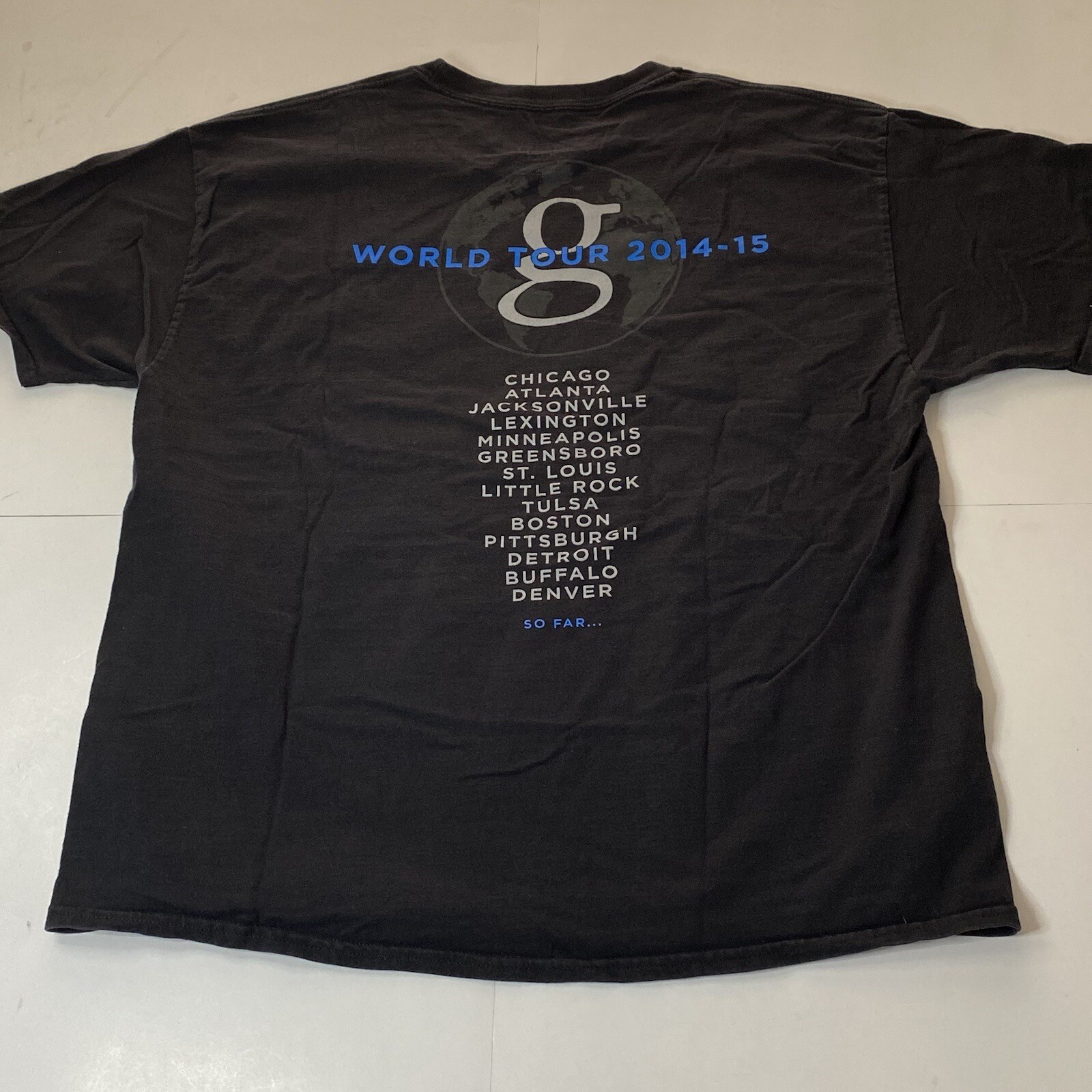 VTG Hanes Beefy T Shirt Men’s XL TG EG Black Garth Brooks World Tour 2014-15