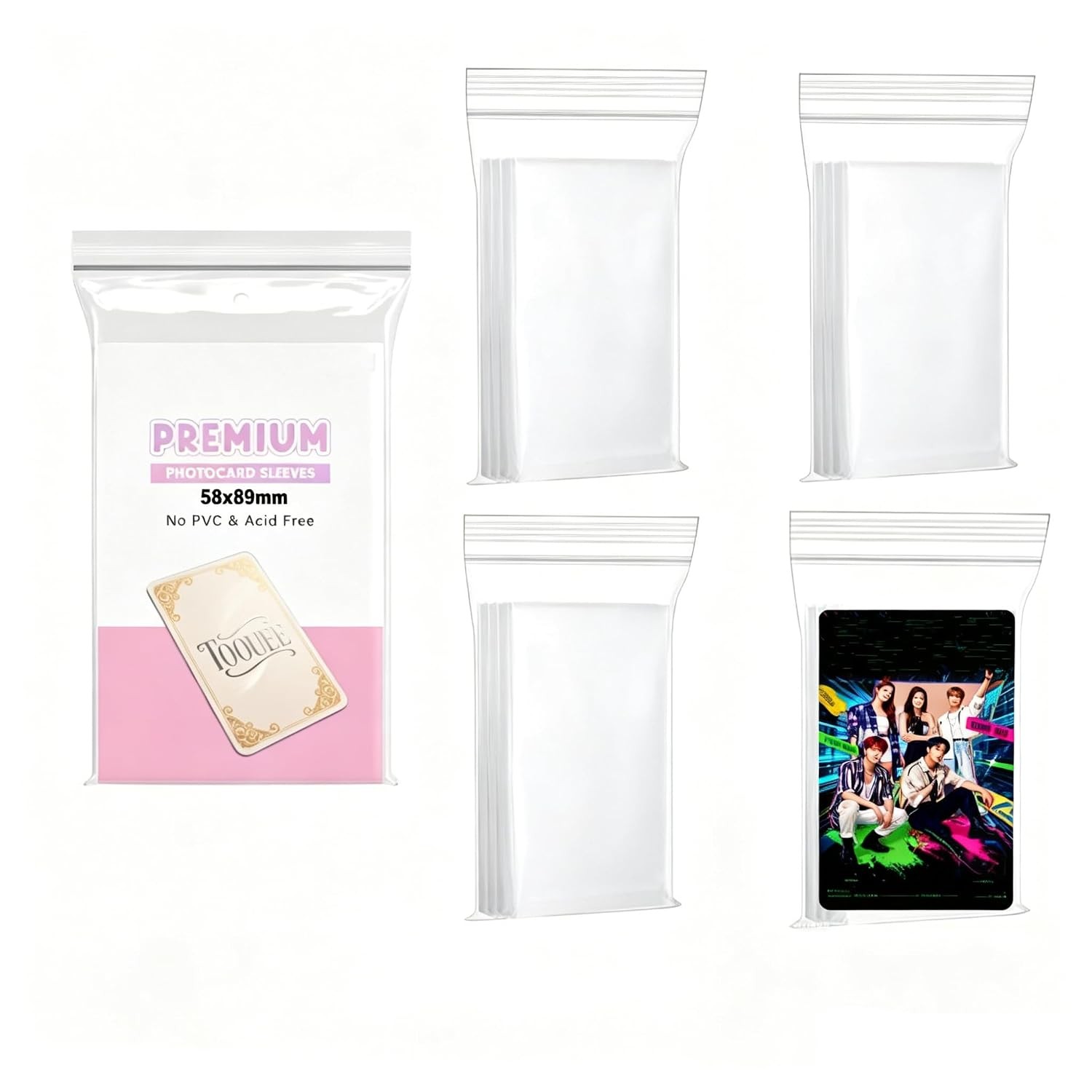 Kpop Photocard Sleeves 200 Pcs Ultra Clear 58x89mm 4 Mil Thick Collectible
