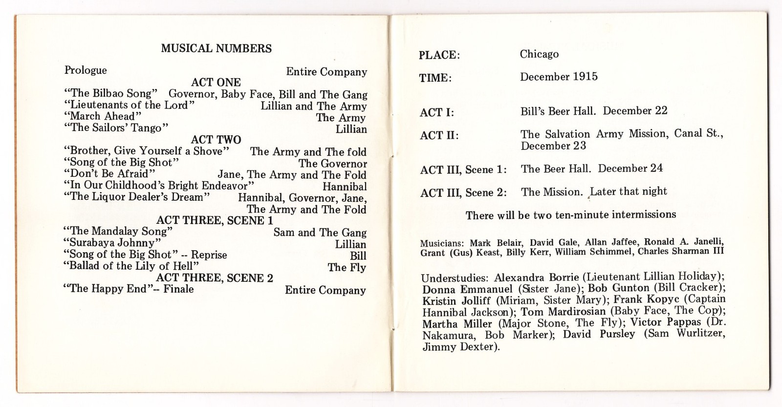 Meryl Streep “HAPPY END” Christopher Lloyd / Kurt Weill 1977 Tryout Playbill