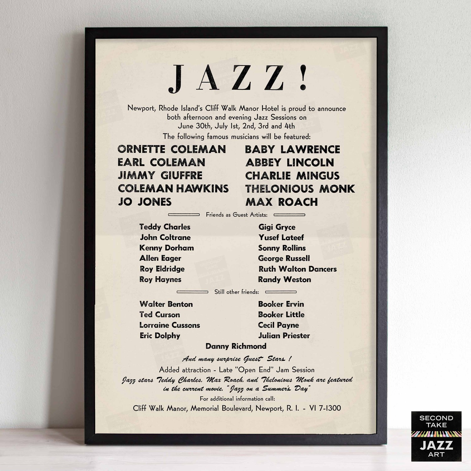 1960 Newport “Rebels” Jazz Festival jazz poster – Cliff Walk Manor – Newport, RI
