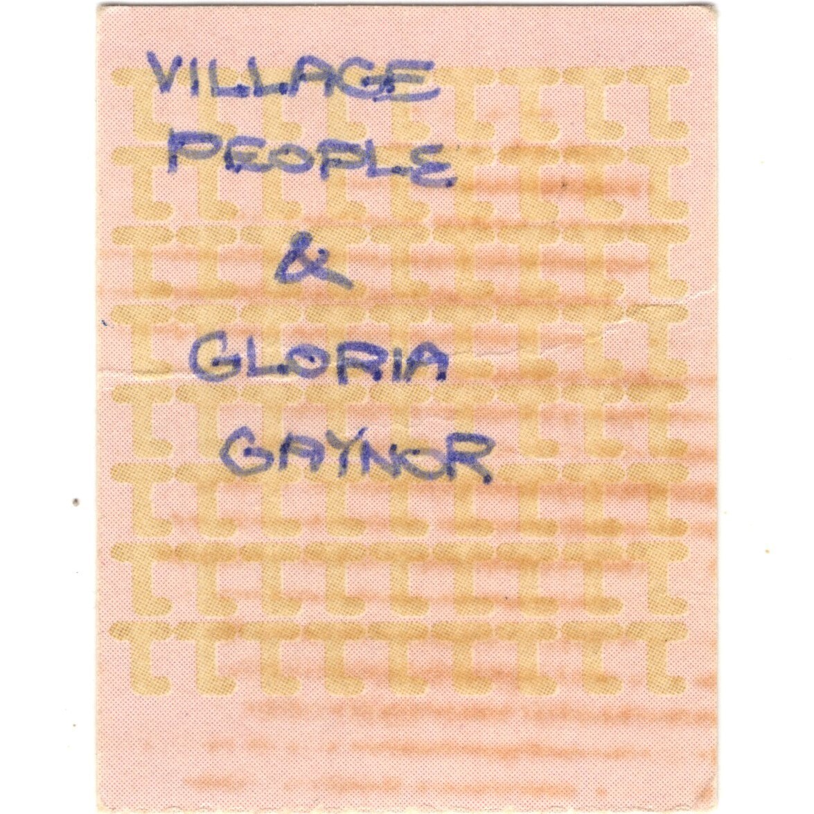 THE VILLAGE PEOPLE & GLORIA GAYNOR Concert Ticket Stub ST LOUIS 5/27/79 Rare