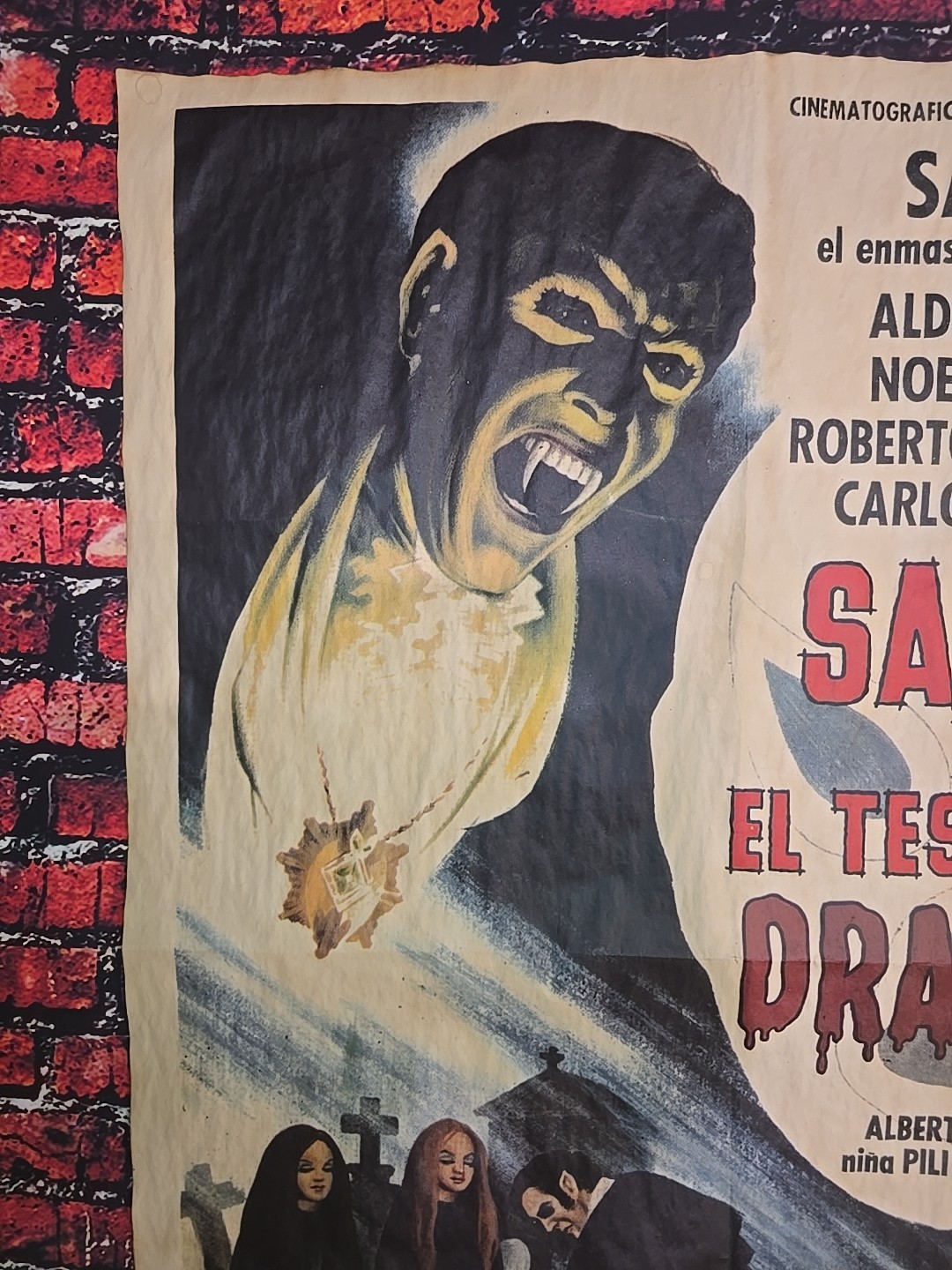 1969 Santo El Tesoro De Dracula – Lucha Libre Movie Poster – 27″ x 37″