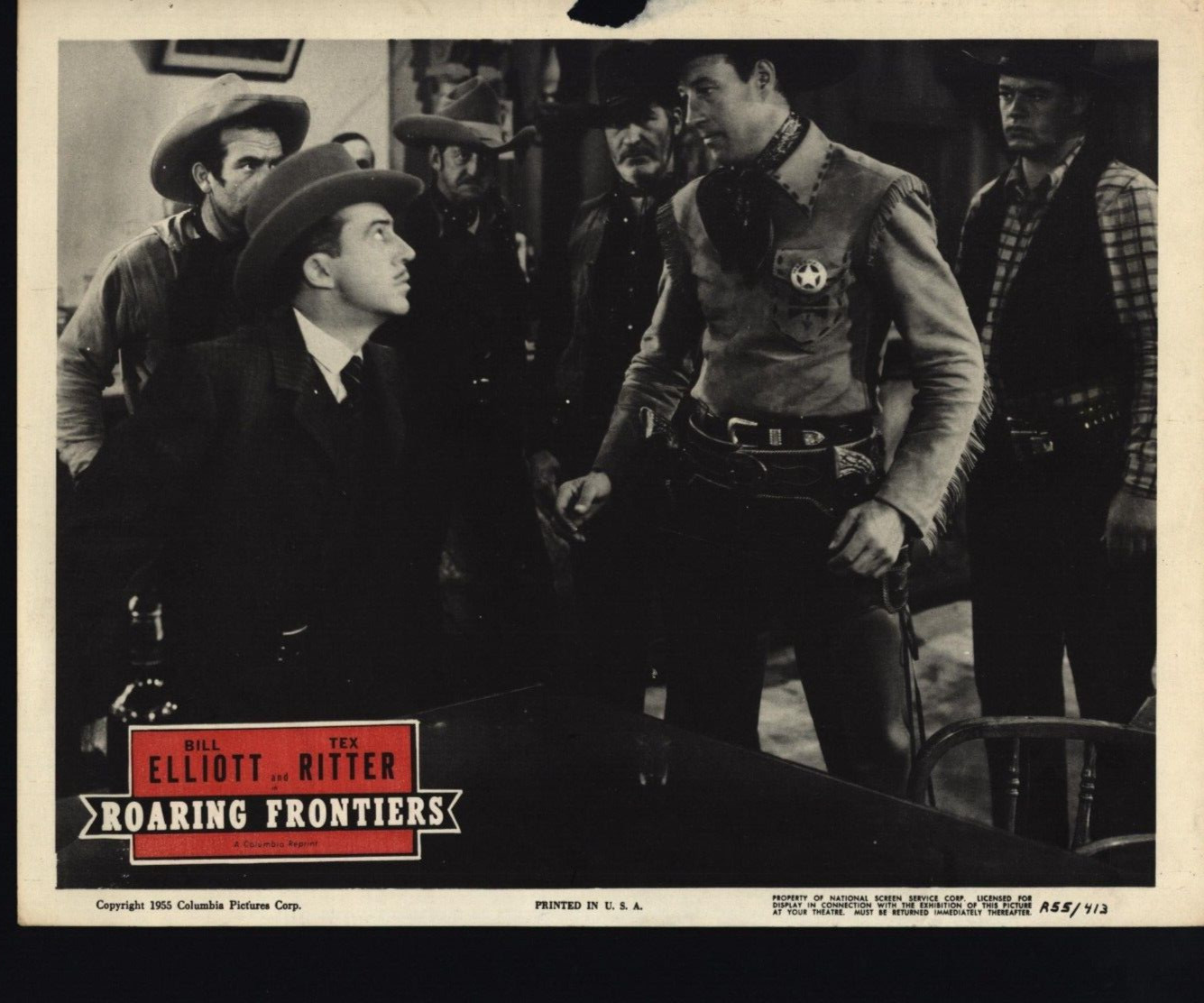 Roaring Frontiers 1941 Bill Elliott Tex Ritter B lobby card Box1