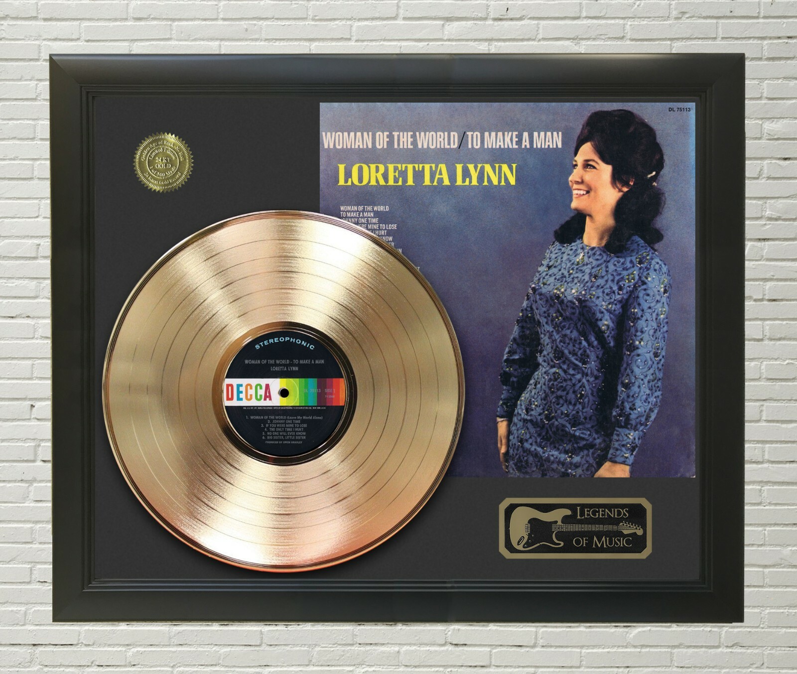 Loretta Lynn Framed Legends Of Country Music Gold LP Record Display 2