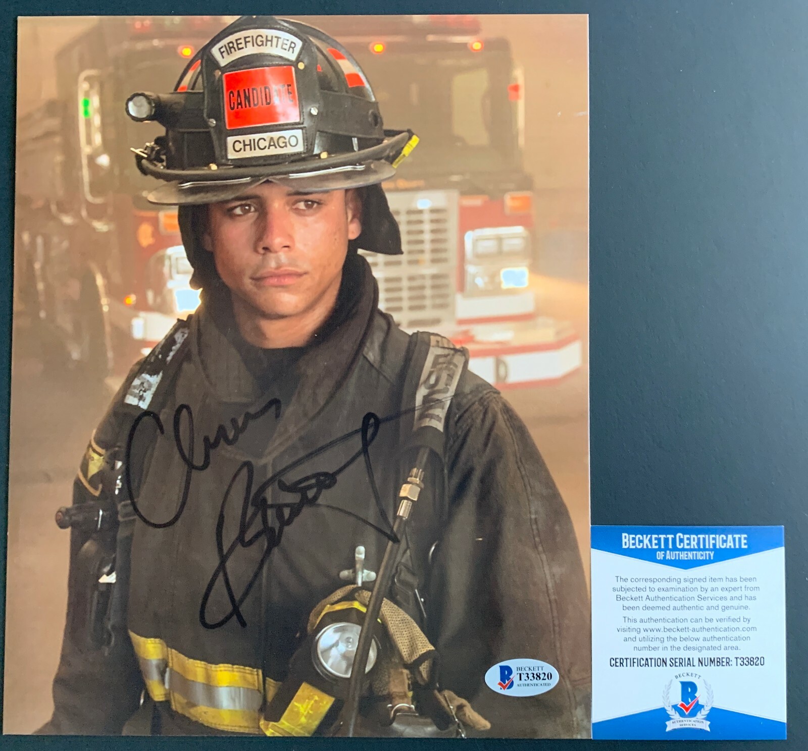 Charlie Barnett Signed Chicago Fire 8×10 Photo C Autograph Peter Mills BAS COA