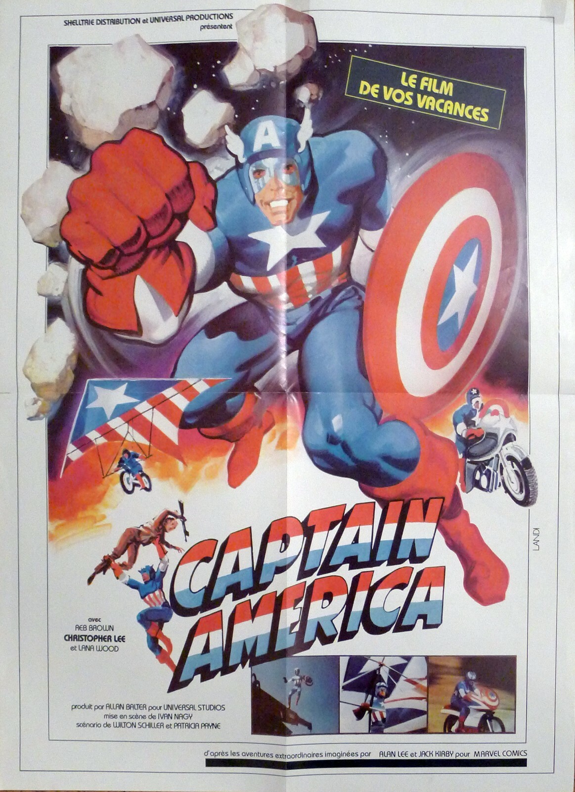 CAPTAIN AMERICA II : DEATH TOO SOON – REB BROWN / MARVEL – ORIGINAL MOVIE POSTER