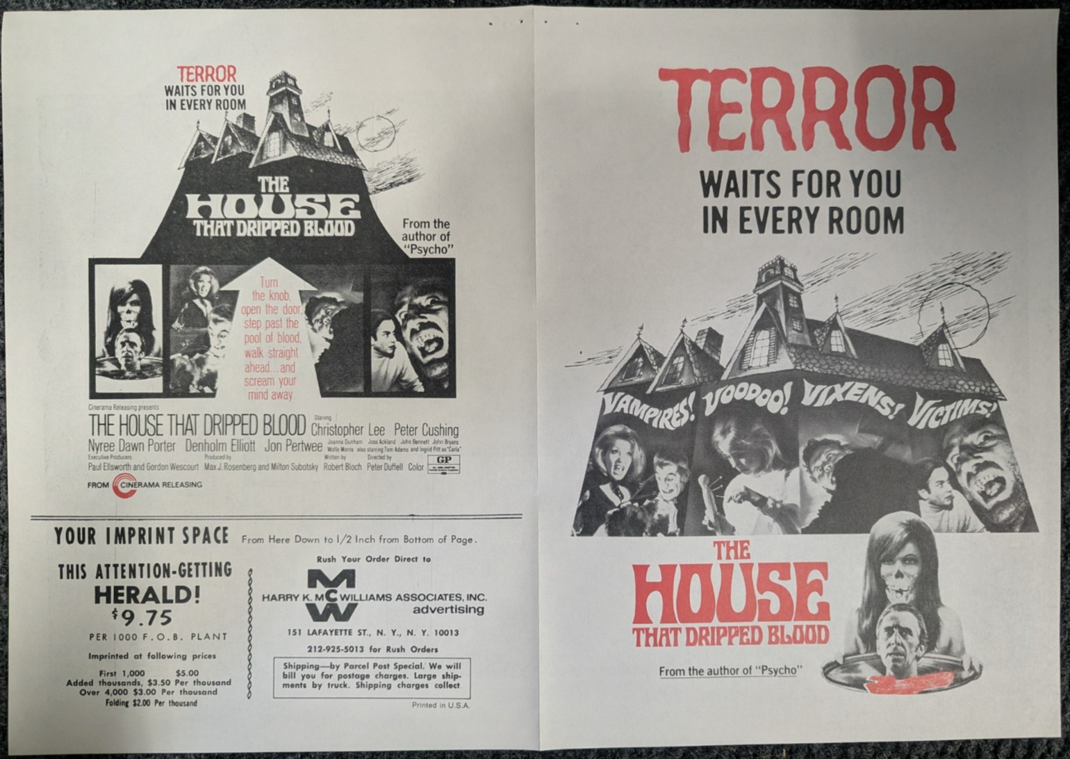 Horror movie Press books, all from the seventies, set of 6 in exc cond