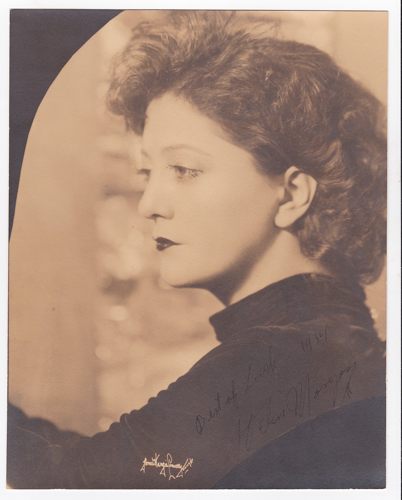Helen Morgan Original Vintage Signed Autograph on a 1934 James Hargis Connelly