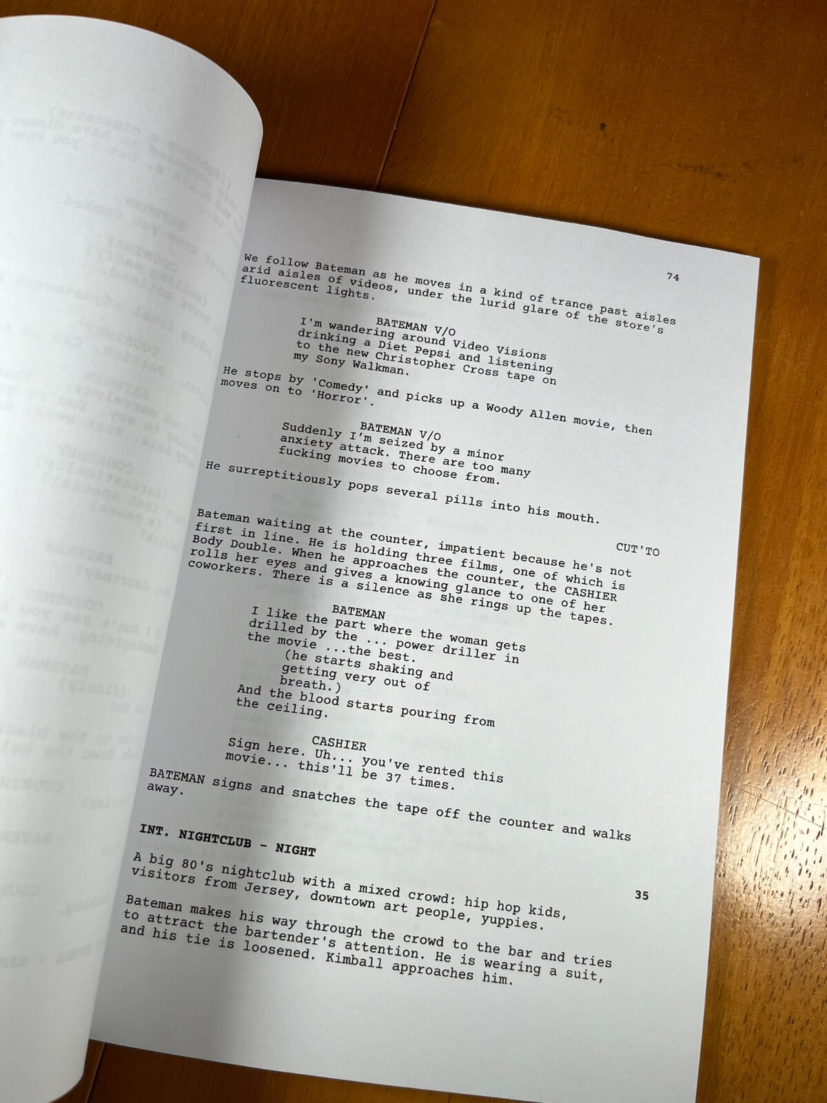American Psycho Script Cast-Signed- Autograph Reprints- 118 Pgs- Patrick Bateman