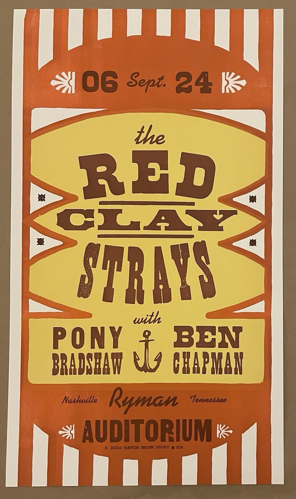 The Red Clay Strays – Hatch Show Print – Ryman Auditorium – Poster