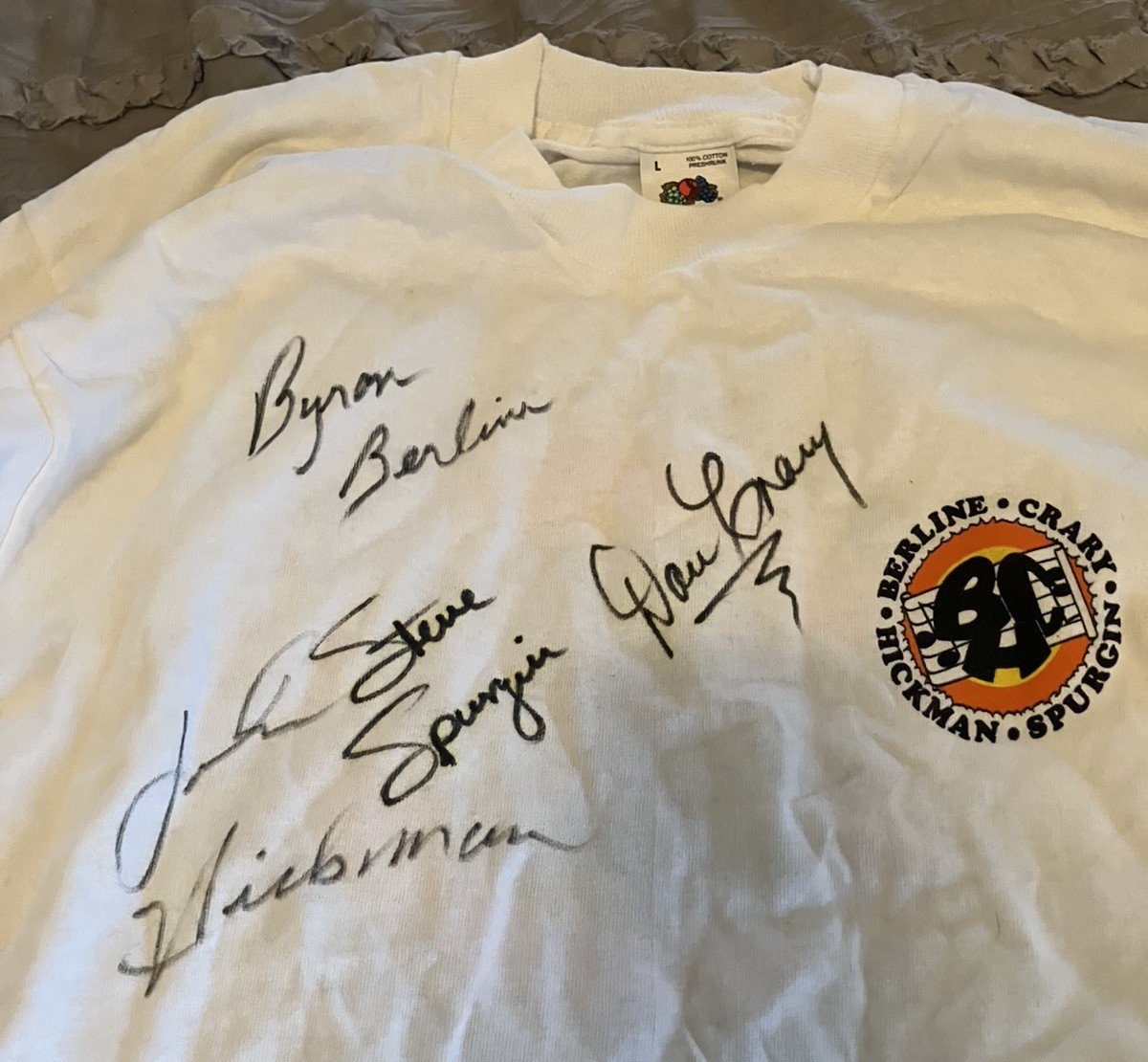 Berline Crary Hickman Spurgin Signed Vintage Large Shirt Bluegrass Music