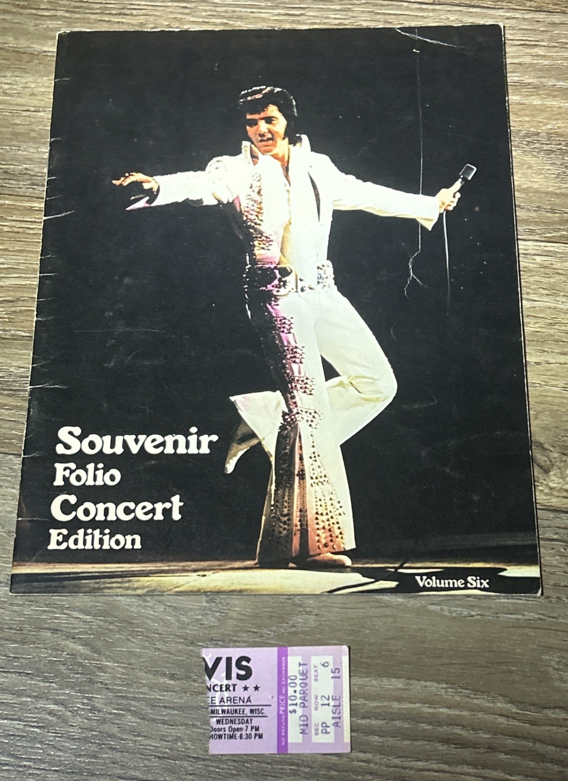 ELVIS PRESLEY Original 1977 Concert Ticket Stub & Program Milwaukee Wisconsin