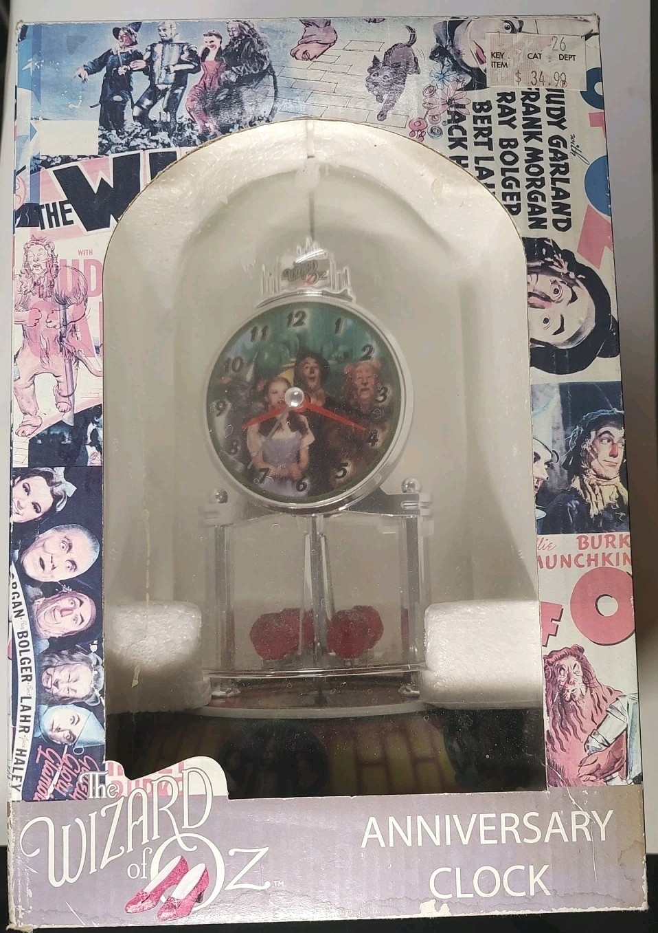 The Wizard Of Oz Ruby Spheres Anniversary Clock Pendulum Porcelain Box Flaws