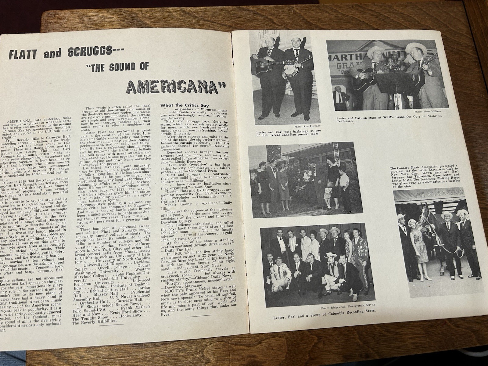Souvenir Program: Flat And Scruggs With Autographs: Earl Scruggs And Cousin Jake