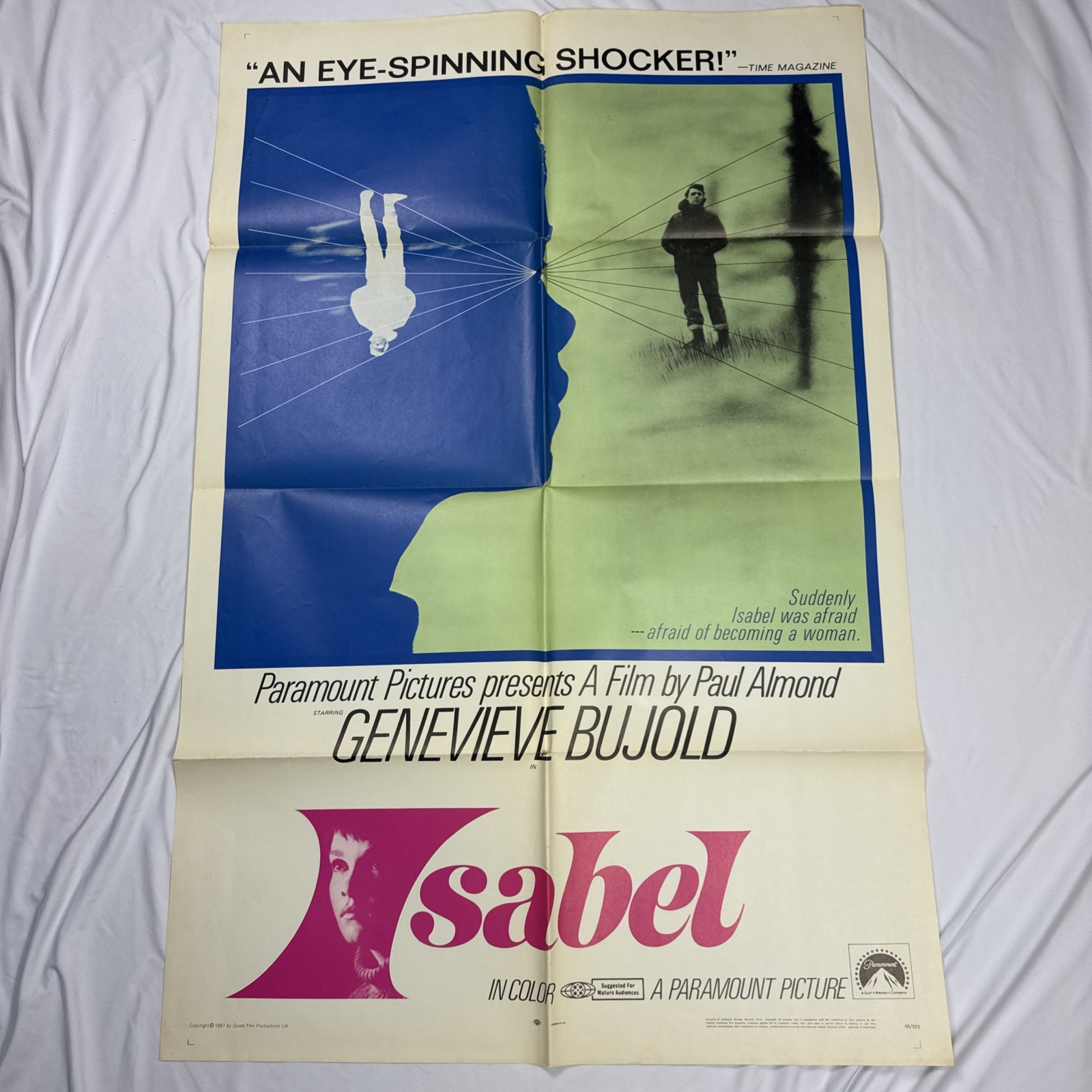 Isabel – 1967 Original One Sheet Movie Poster – Genevieve Bujold – 27×41 Inches