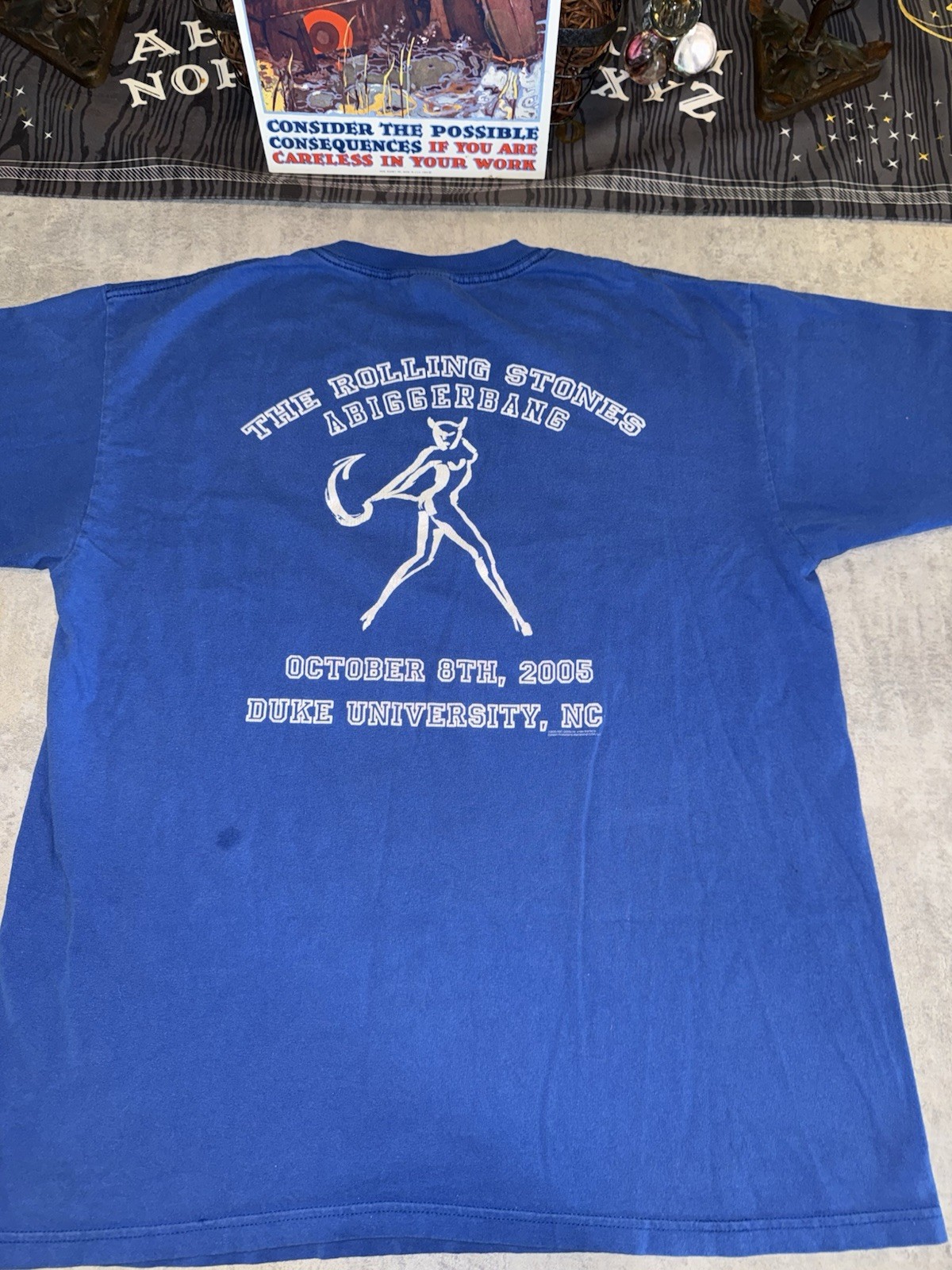 Rolling Stones 2005 Bigger Bang Tour Duke Blue Devils Event Shirt ACC XL Durham