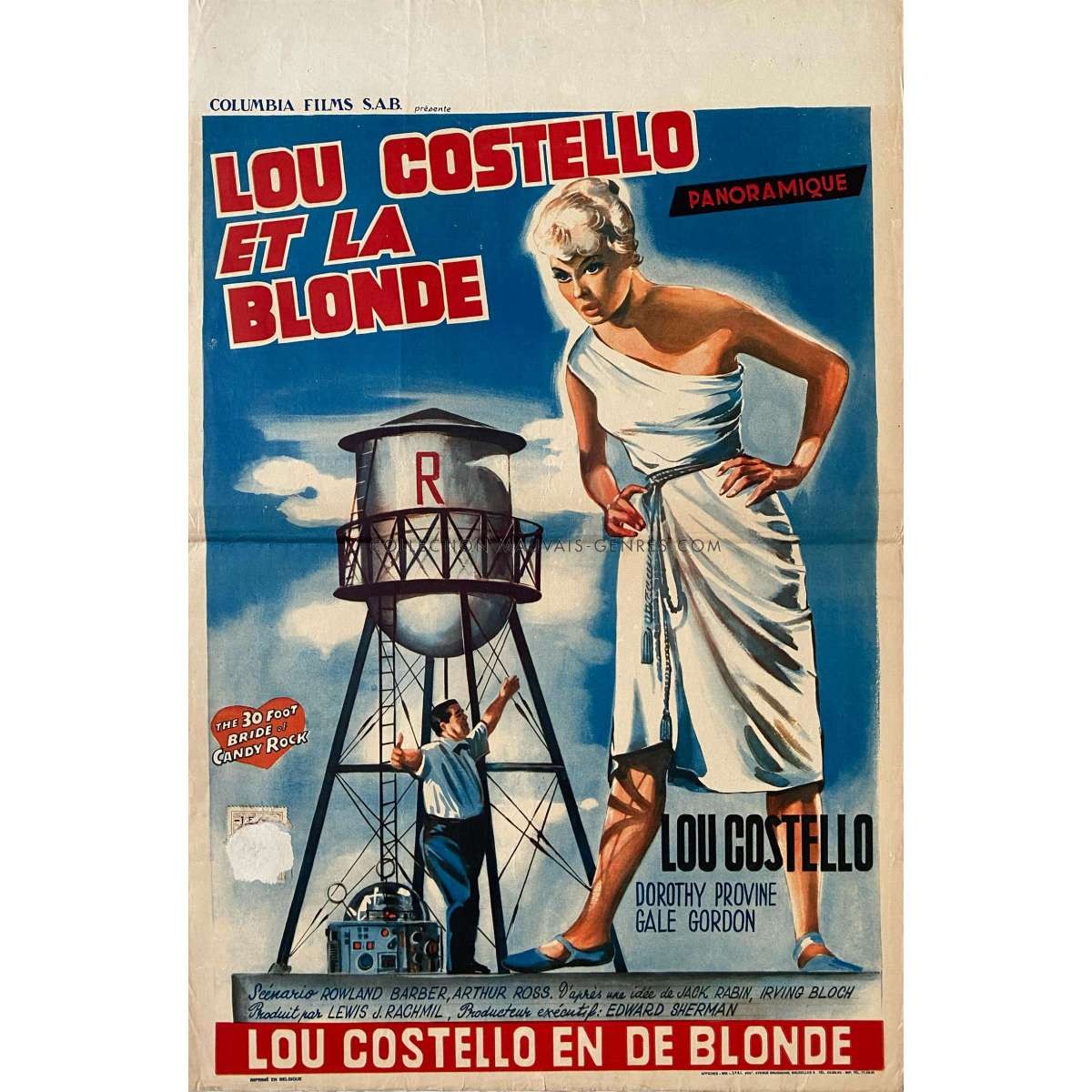 THE 30 FOOT BRIDE OF CANDY ROCK Belgian Movie Poster – 14×21 in. – 1959 – Sidne