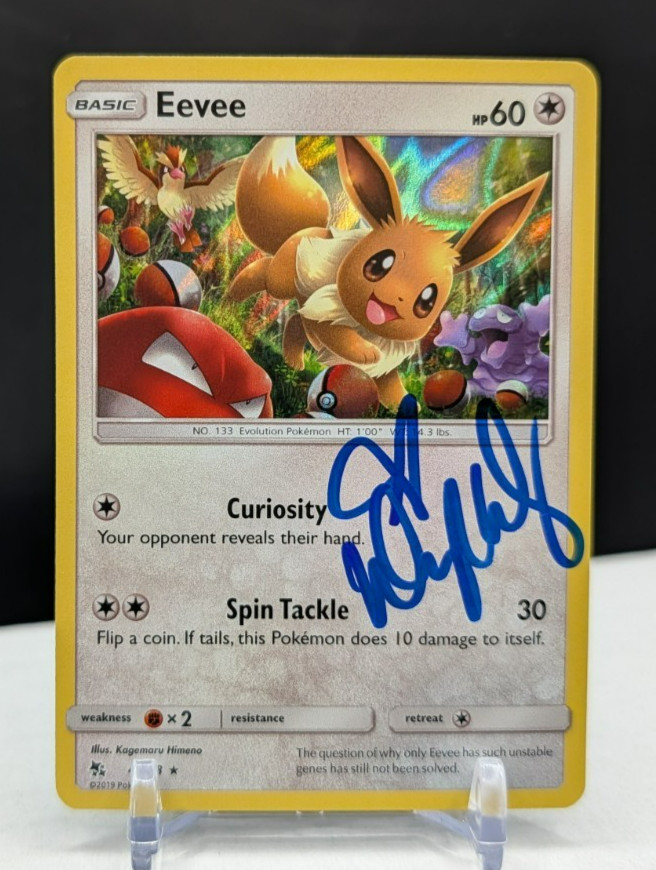Dylan Dreyer Eevee Signed AUTO PSA COA Pokémon Hidden Fates HOLO NBC Odyssey