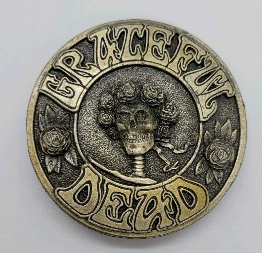 Vintage Grateful Dead Kelly & Mouse Round Belt Buckle 1978 Made in the USA L-200