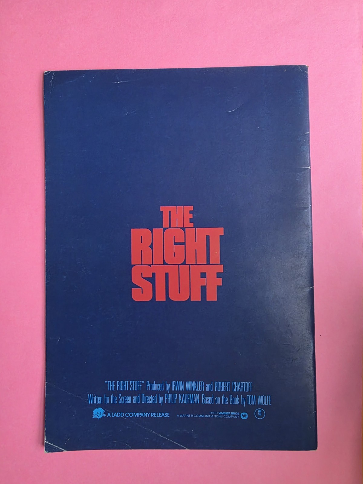 The Right Stuff (1983) Movie Program Philip Kaufman Sam Shepard Scott Glenn