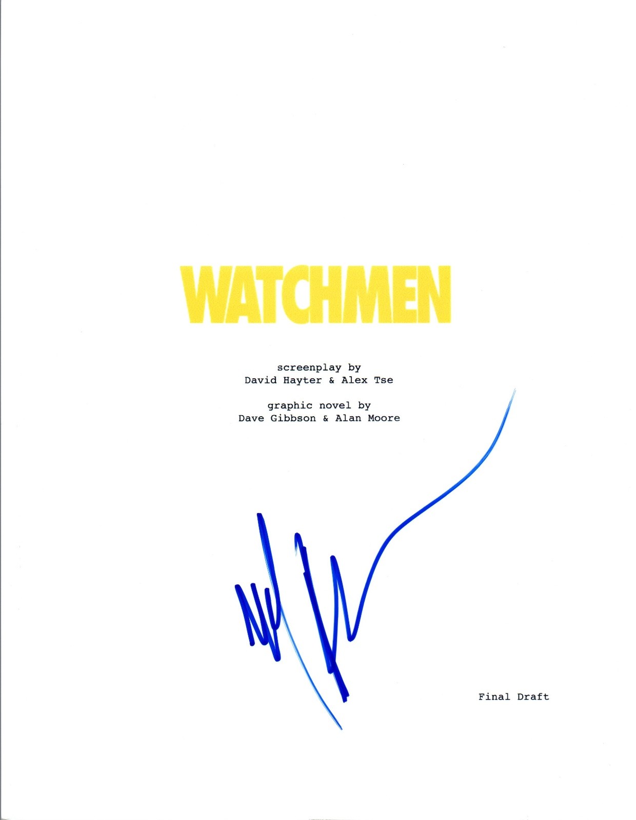 Malin Akerman Signed Autographed WATCHMEN Full Movie Script COA VD