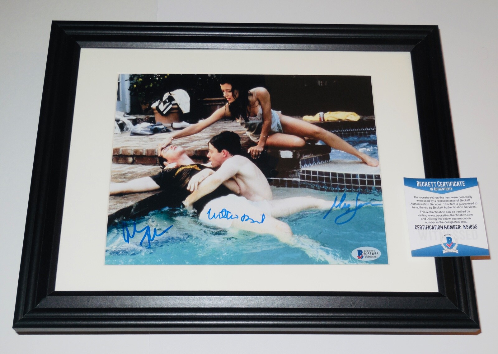 MATTHEW BRODERICK, MIA SARA, & ALAN RUCK AUTOGRAPHED 8X10 PHOTO (FRAMED) BECKETT