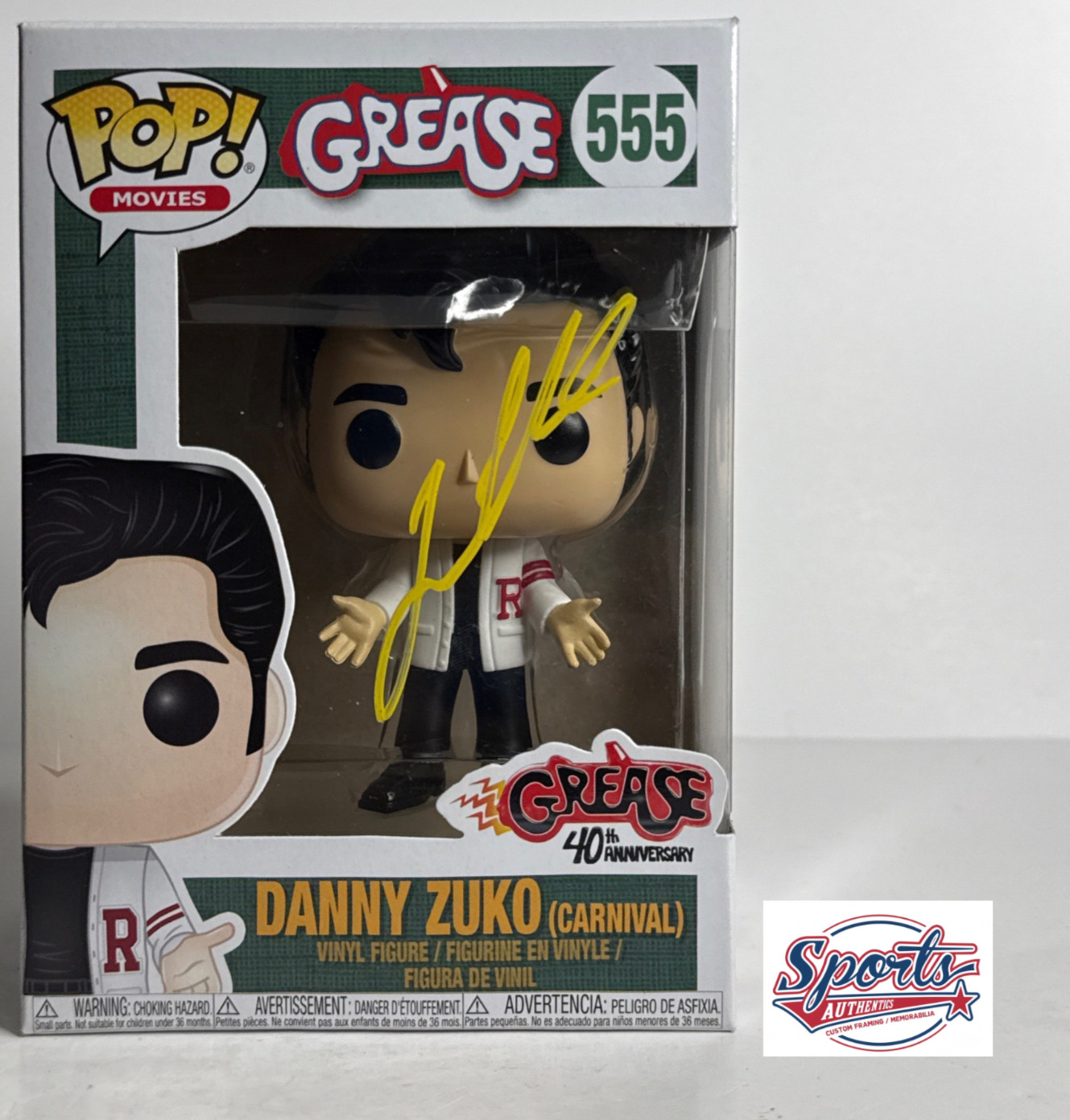 John Travolta Signed Danny Zuko Grease Funko #555 JSA AZ45018