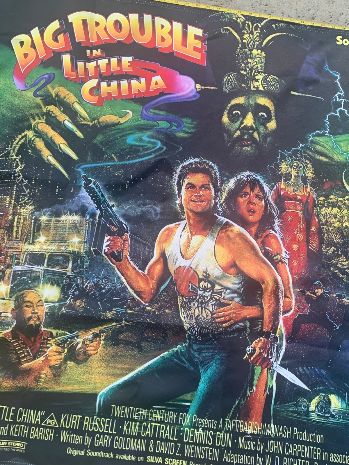 Big Trouble In Little China Movie Fabric Banner Brand New 40 .75 H x 59 L