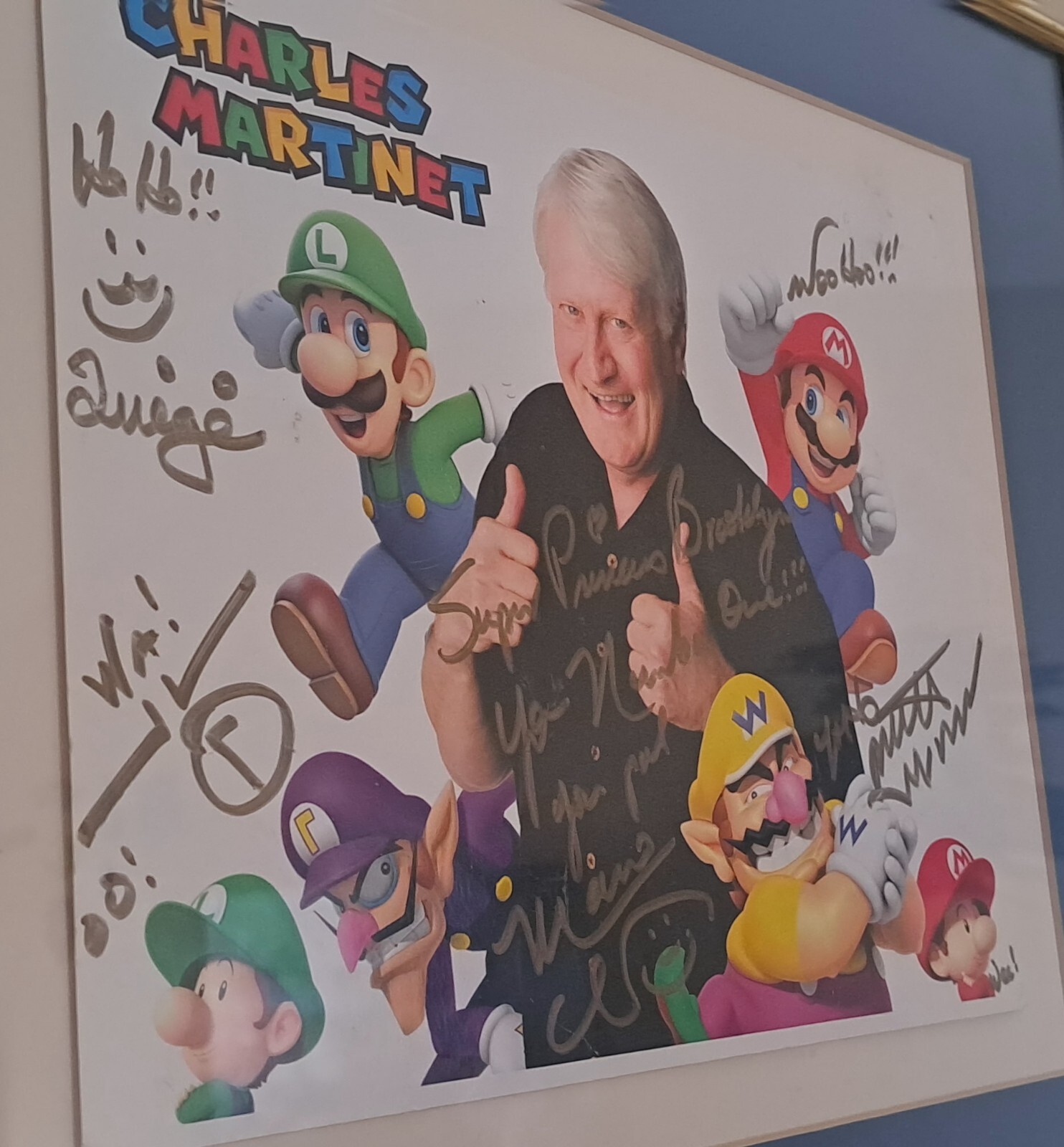 SUPER MARIO BROS Charles Martinet Signed 8.5″x11″ Picture Poster Collectible