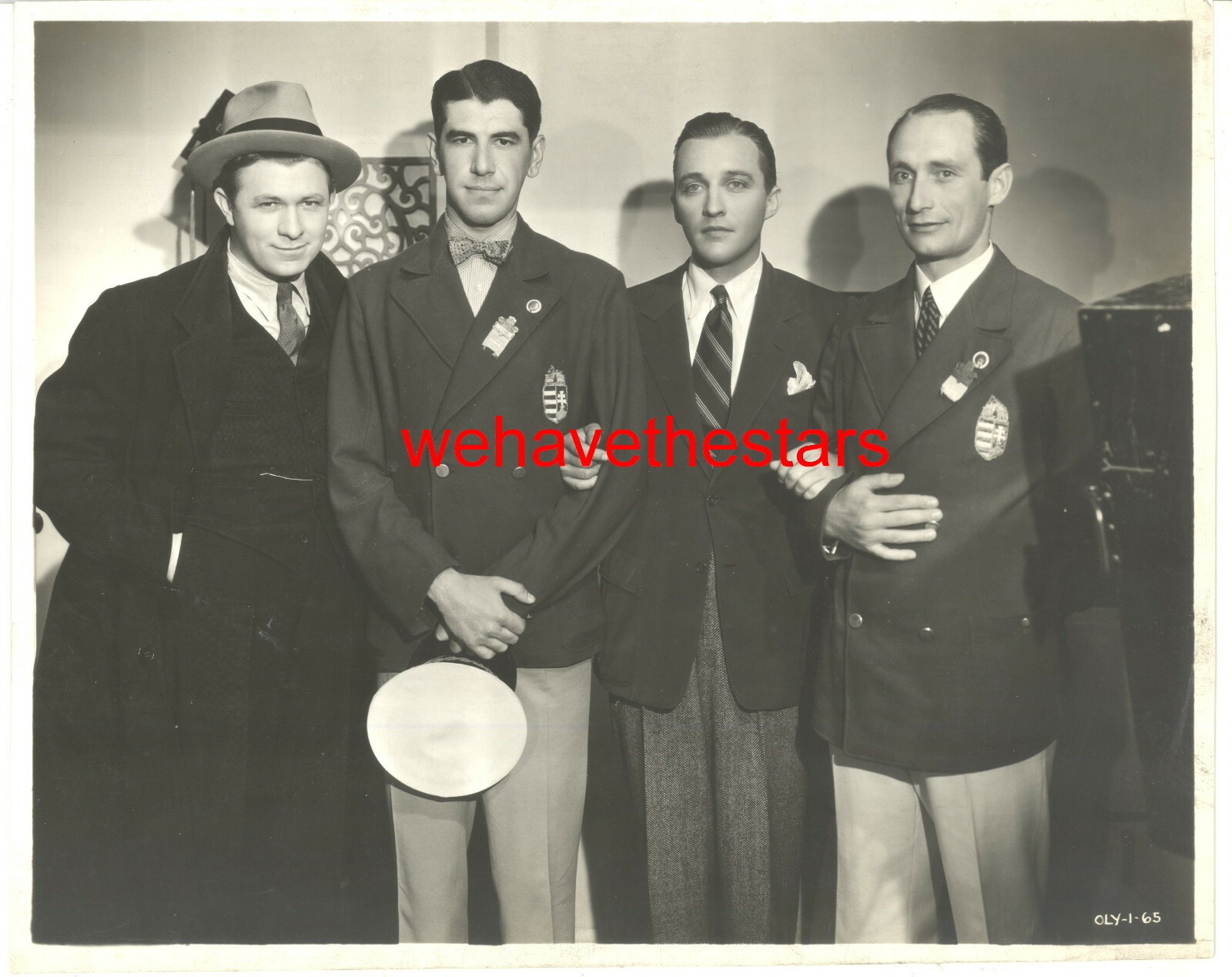 VINTAGE Bing Crosby Stu Erwin & OLYMPIC TEAM 32 L.A. OLYMPICS Publicity Portrait