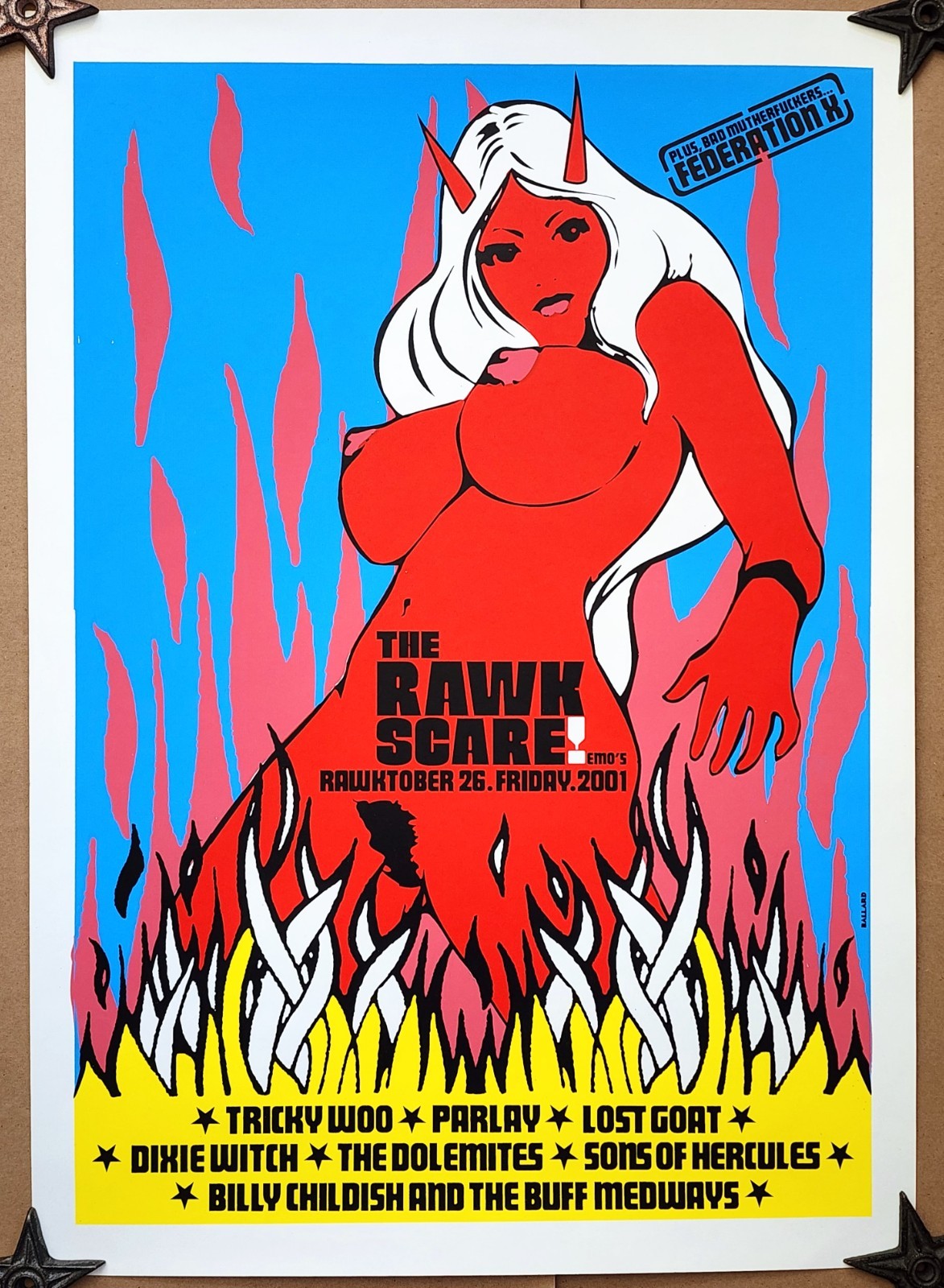 RAWK SCARE! Billy Childish/Lost Goat poster (2001 Emo’s Austin, TX) Ballard