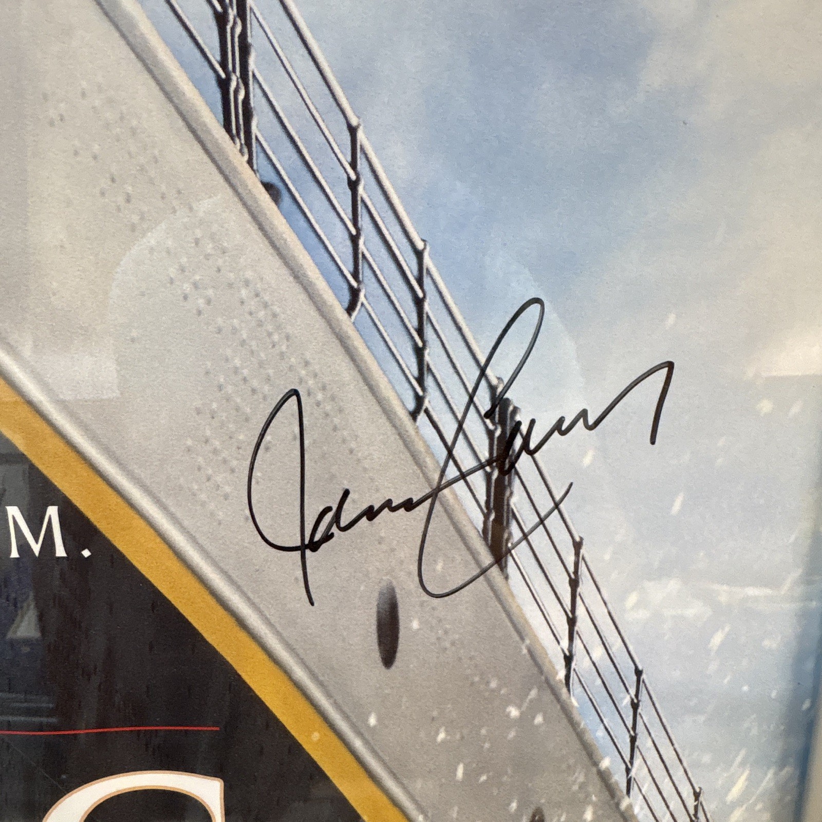 Titanic Poster Signed By Leonardo DiCaprio, Kate Winslet, & James Cameron FRAMED
