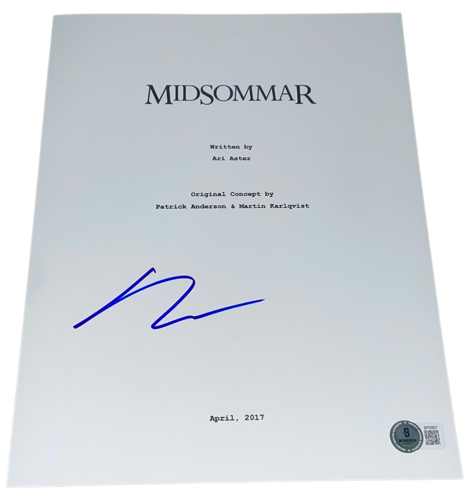 Ari Aster Signed Autograph Midsommar Full Script Screenplay Beckett BAS NYC