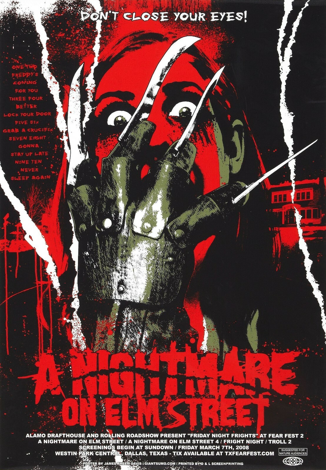 1984 A Nightmare On Elm Street Movie Poster Print 11X17 Freddy Krueger 🍿