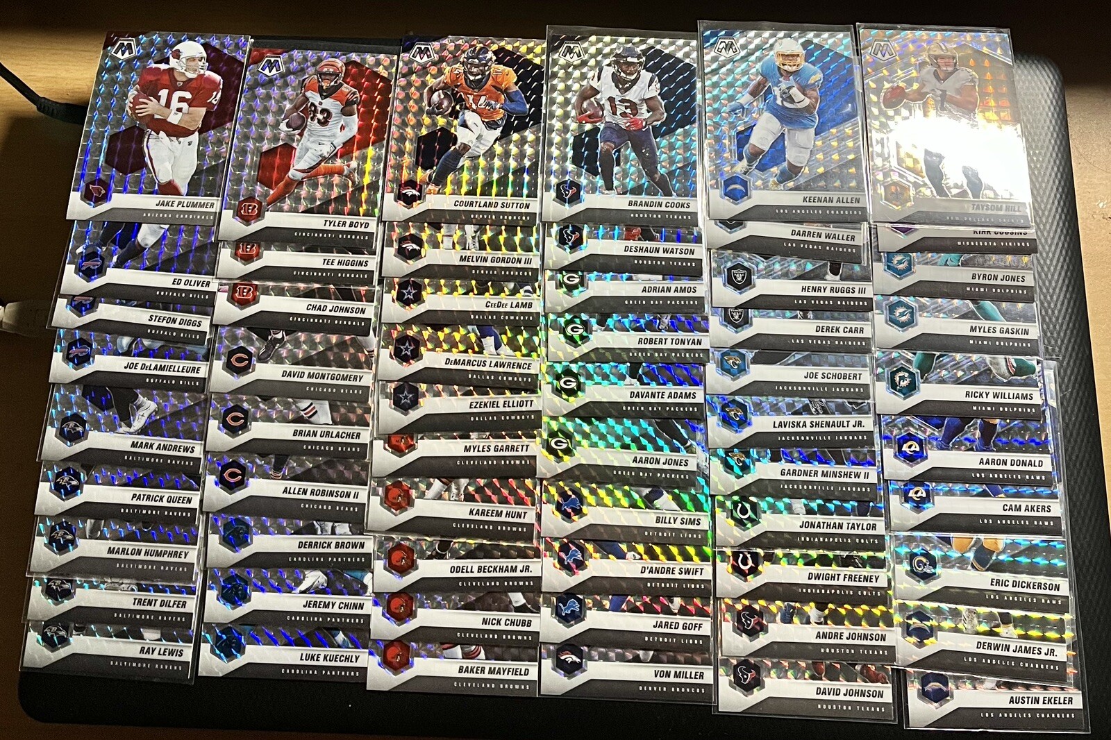 2021 Panini Mosaic Football Silver Reactive 135-Card Lot All Different 1/3d Set