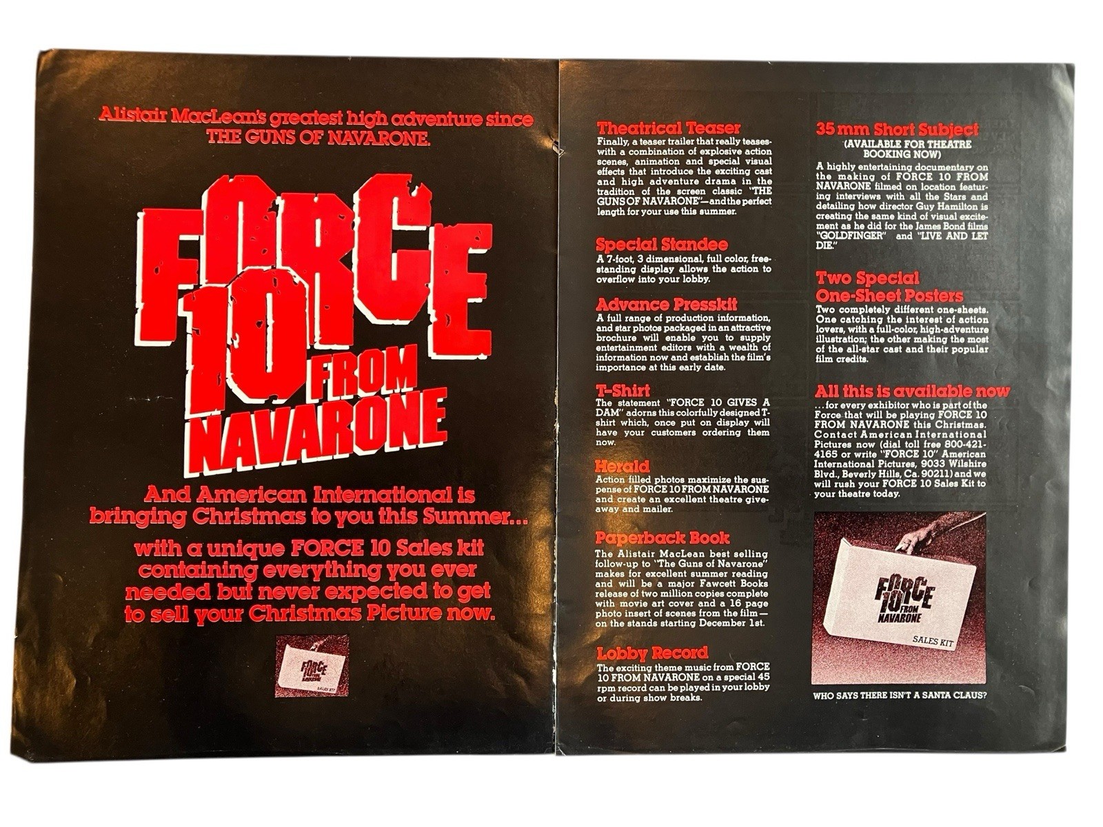 Force 10 From Navarone 1978 Insert Trade Ad Robert Shaw Harrison Ford War Movie